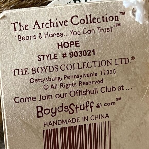 Boyds Bear Hope Praying Kneeling Collectible Plush 903021 TAG ATTACHED - Picture 4 of 16